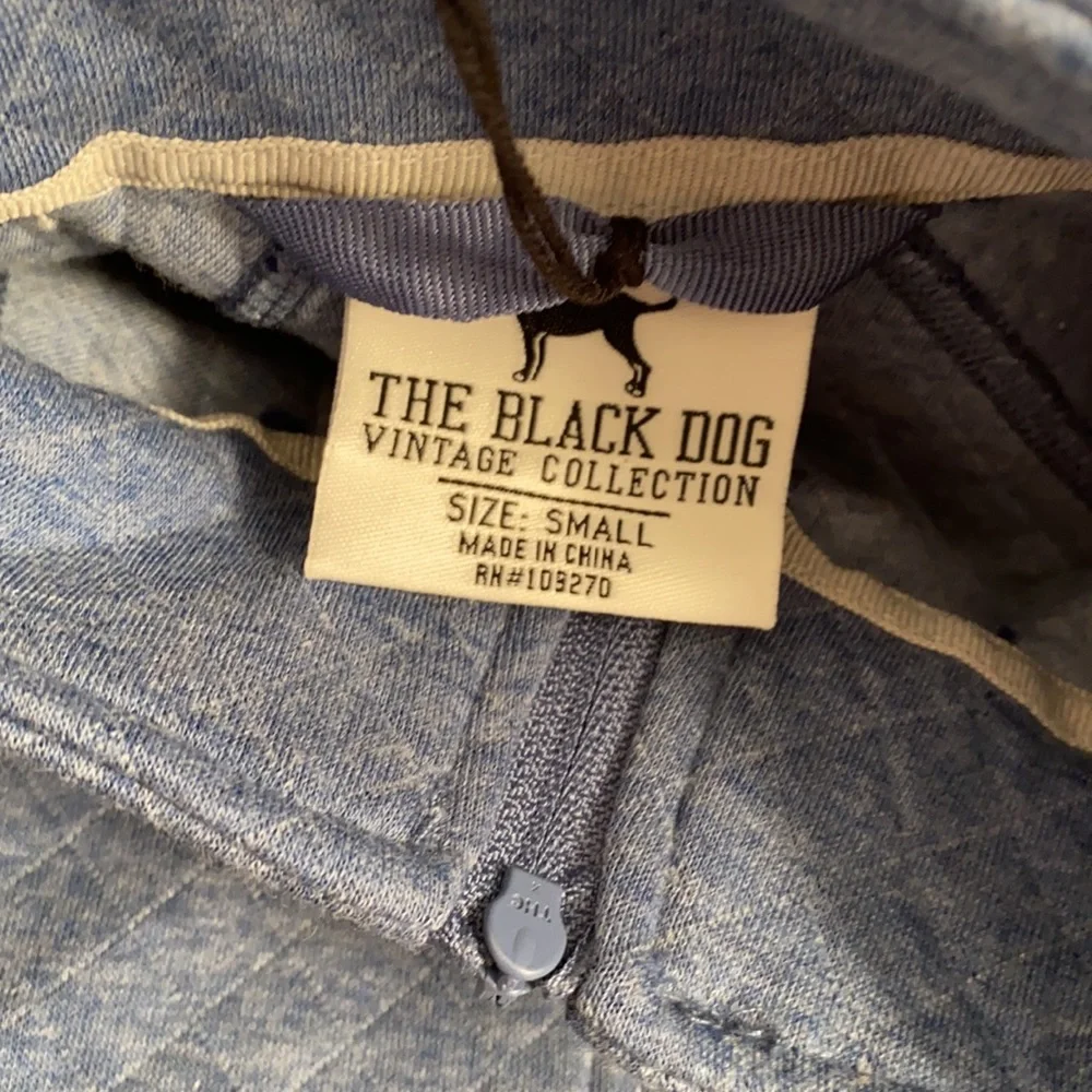 The Black Dog blue quilted quarter zip pullover sweatshirt S - Picture 9 of 12